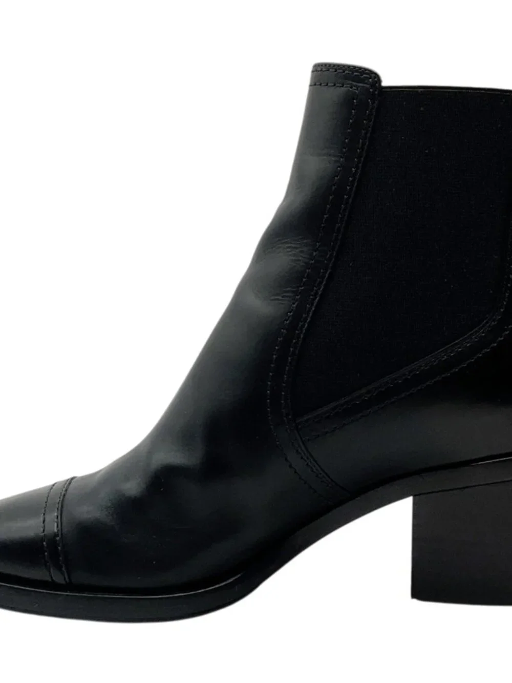 Chanel Black Leather CC Chelsea Boots